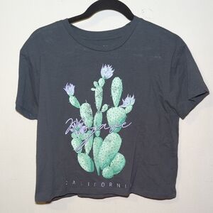 Grayson/Threads Black Label Mojave California Cropped Cactus T-shirt Size XS